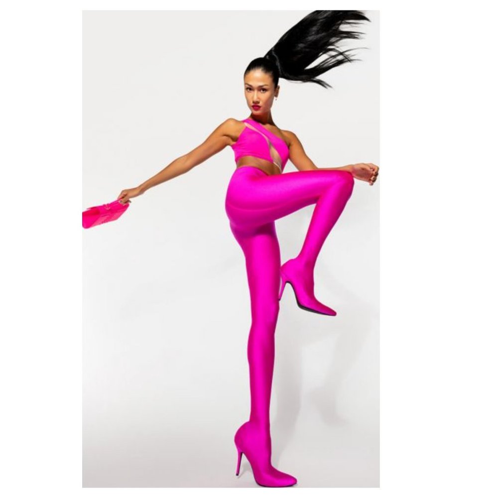 AZALEA WANG Taytay Fuchsia Stiletto Pant Boots